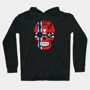 Norwegian Flag Sugar Skull with Roses Hoodie